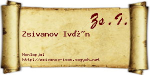 Zsivanov Iván névjegykártya