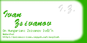 ivan zsivanov business card